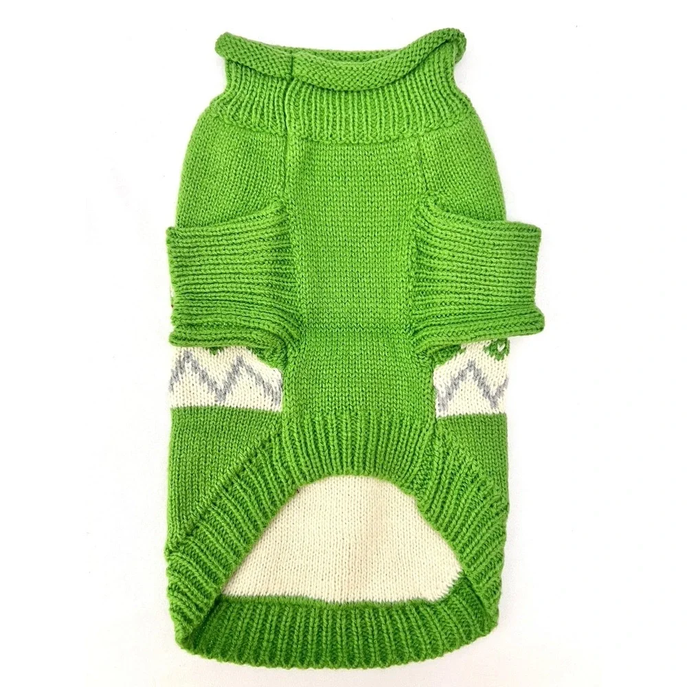 Queenmore Dog Sweater Small Green Winter Clothing Pet Supplies